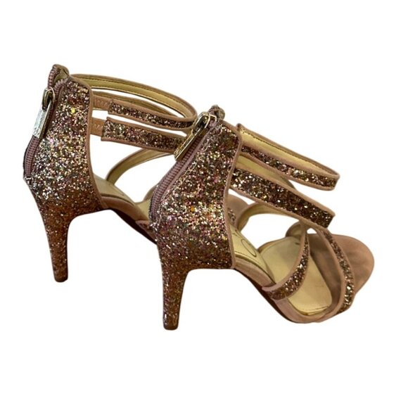Jessica Simpson Size 7 Designer Stiletto High Heel Sandal Champagne Women - Picture 9 of 15